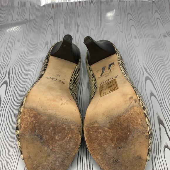 Aldo Snake Print peep toe pumps - Picture 3 of 3